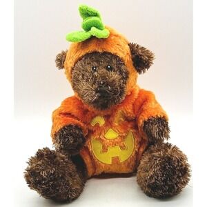 Animal Adventure Bear‎ Pumpkin Outfit Plush Stuffed Animal 9 inch Halloween 2007